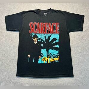 Scarface Miami Tony Montana T-Shirt Large Black Retro Movie Tee 80s